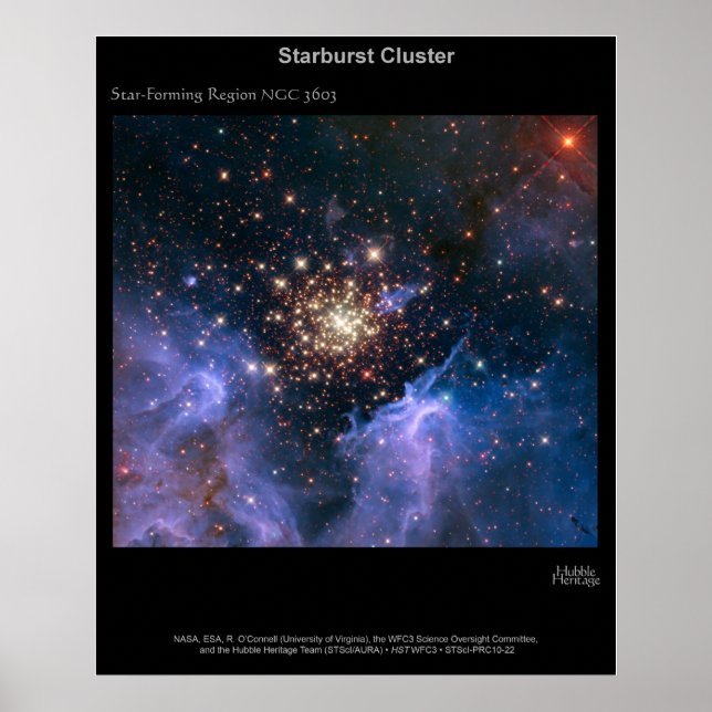 Poster Cluster Starburst NGC 3603 (Devant)