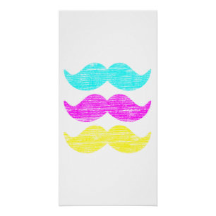 Poster CMY Mustaches (style presse-lettres)