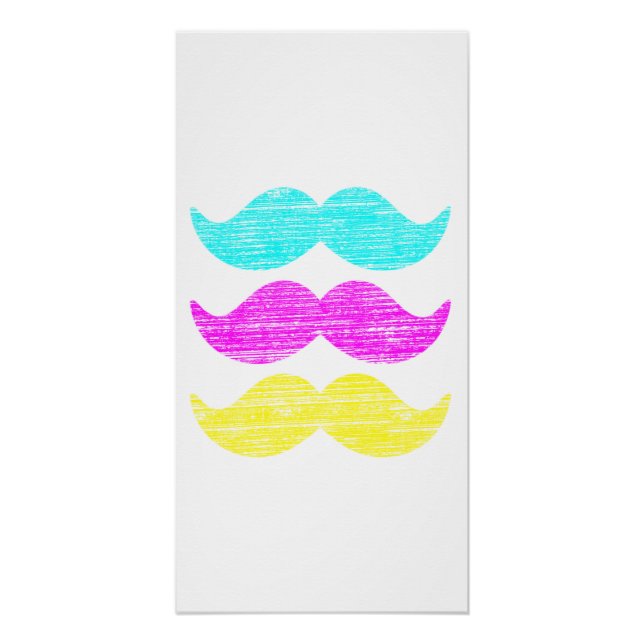 Poster CMY Mustaches (style presse-lettres) (Devant)