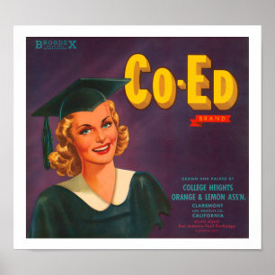 Poster Co-Ed Brand Citrus Étiquette