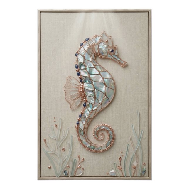 Poster Coastal Seahorse Wall Art (Devant)