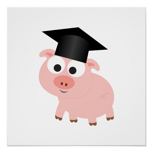 Poster Cochon de fin d'études mignon (Devant)