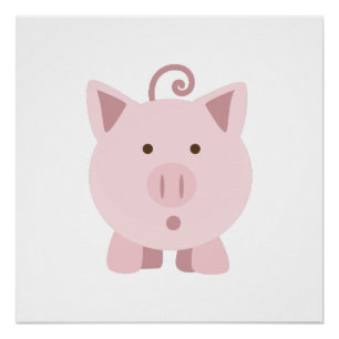 Poster Cochon mignon surpris