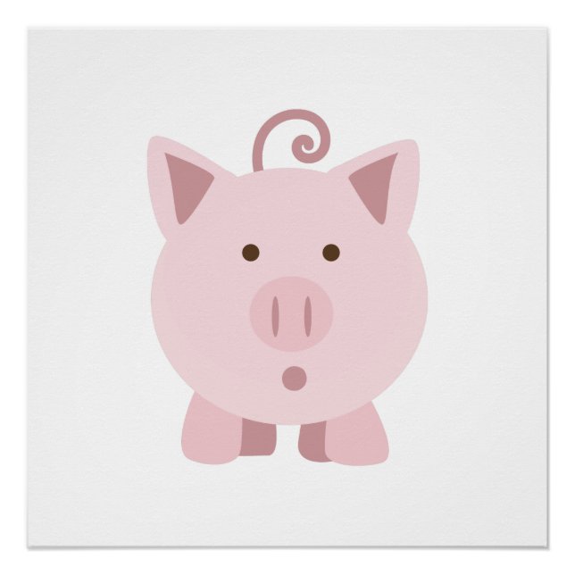 Poster Cochon mignon surpris (Devant)