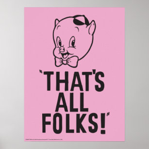 Poster Cochon Porky Classique "C'est tout le monde !"