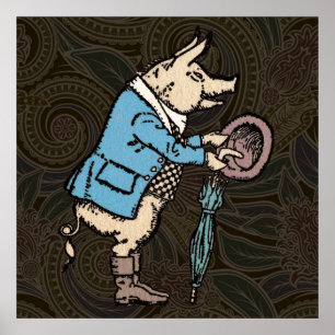 Poster Cochon portant une veste Antique formelle