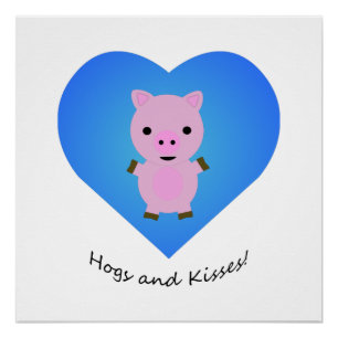 Poster Cochons et baisers