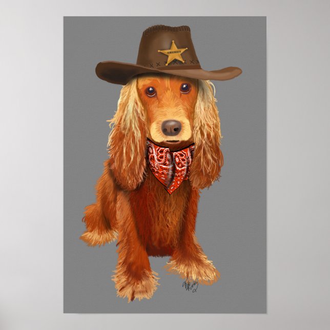 Poster Cocker Spaniel Cowboy (Devant)