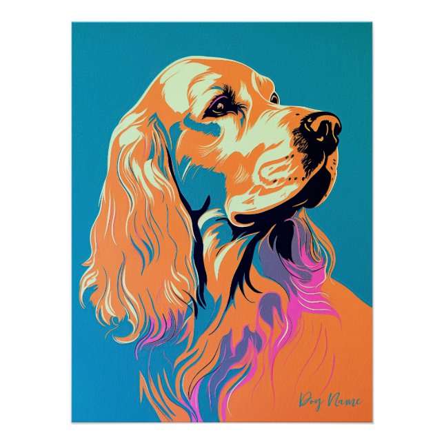 Poster Cocker Spaniel Dog 002 - Bruno Pokopen (Devant)