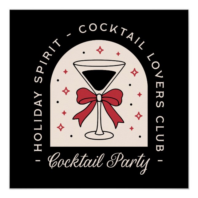 Poster Cocktail amoureux fête drôle esprit de vacances (Devant)