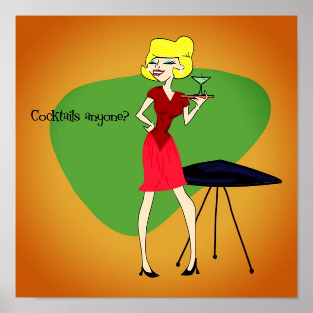 Poster cocktail inspiré vintage 1950 (Devant)