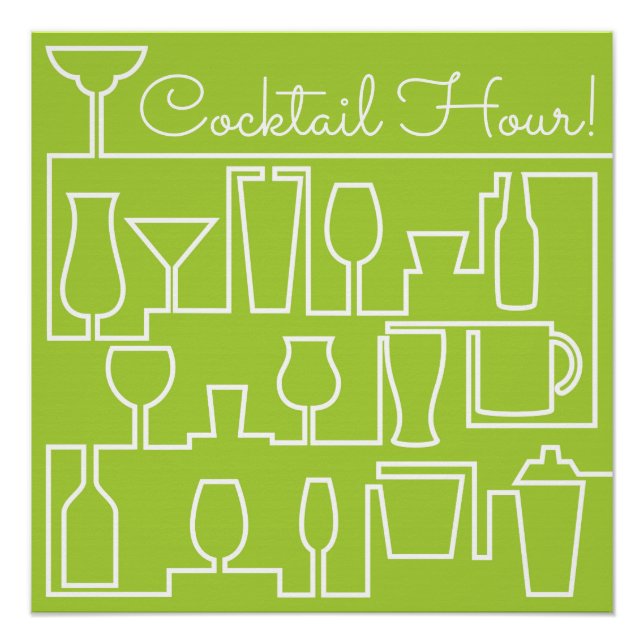 Poster Cocktail Lime green (Devant)