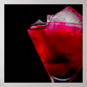 Poster Cocktail Refreshing Red and Pink