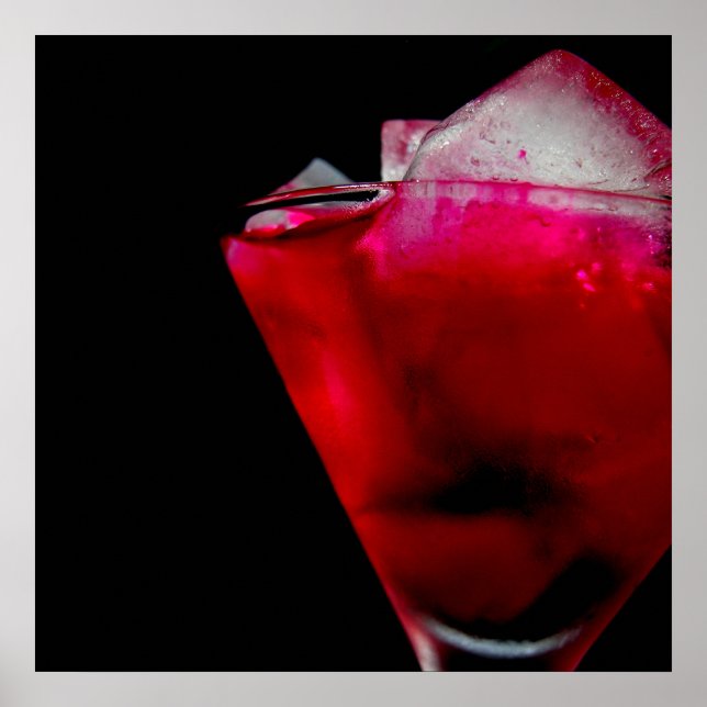 Poster Cocktail Refreshing Red and Pink (Devant)
