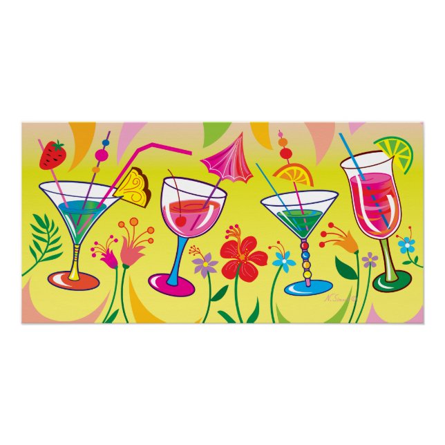 Poster Cocktails d'été (Devant)