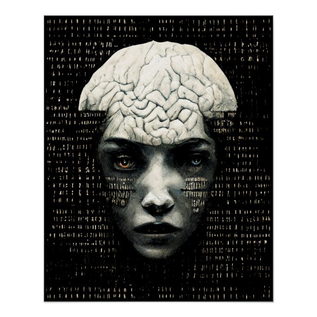 Poster Code binaire de l'homme matriciel (Devant)