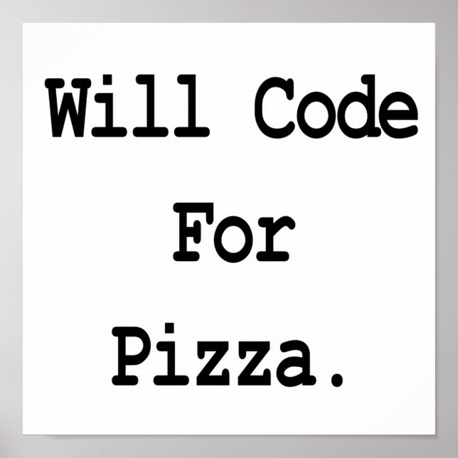 Poster code pour la pizza (Devant)