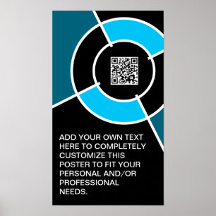 Poster code QR aqua bullseye