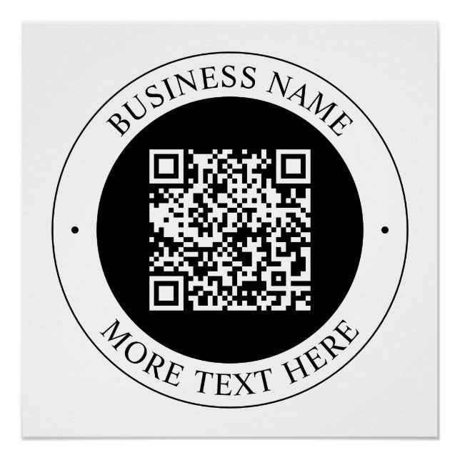 Poster Code QR avec nom d'entreprise Texte circulaire mod (Devant)