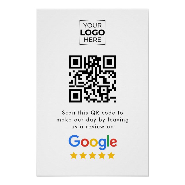 Poster Code QR de révision de Google Avis sur l'entrepris (Devant)