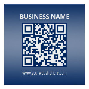 Poster Code QR Dégradé Bleu (ou toute couleur)