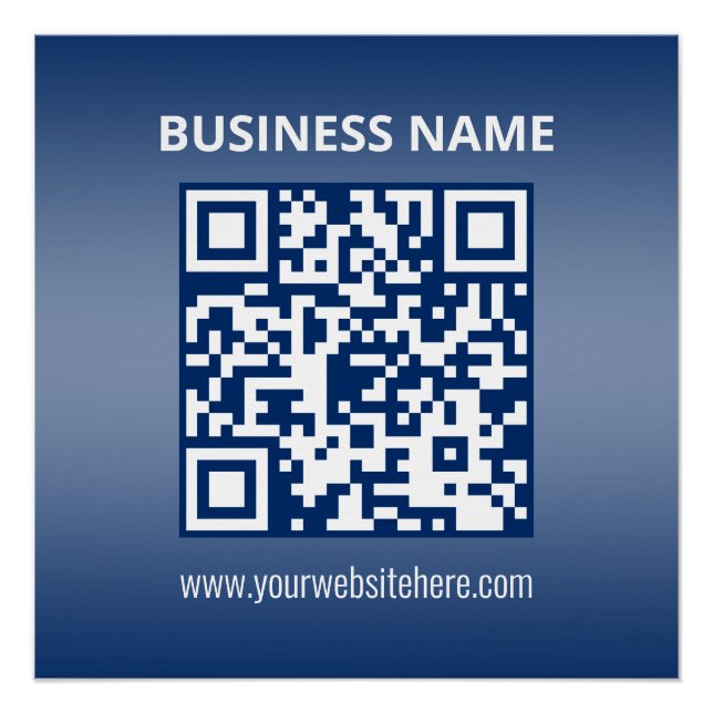 Poster Code QR | Dégradé Bleu (ou toute couleur) (Devant)