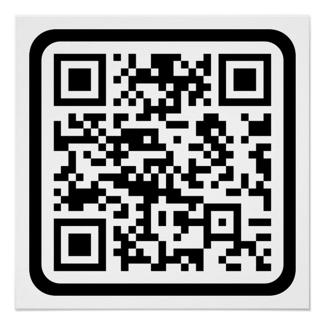 Poster Code QR moderne modifiable | Blanc noir ou toute c (Devant)