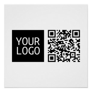 Poster Code QR modifiable & Votre logo ou image d'entrepr