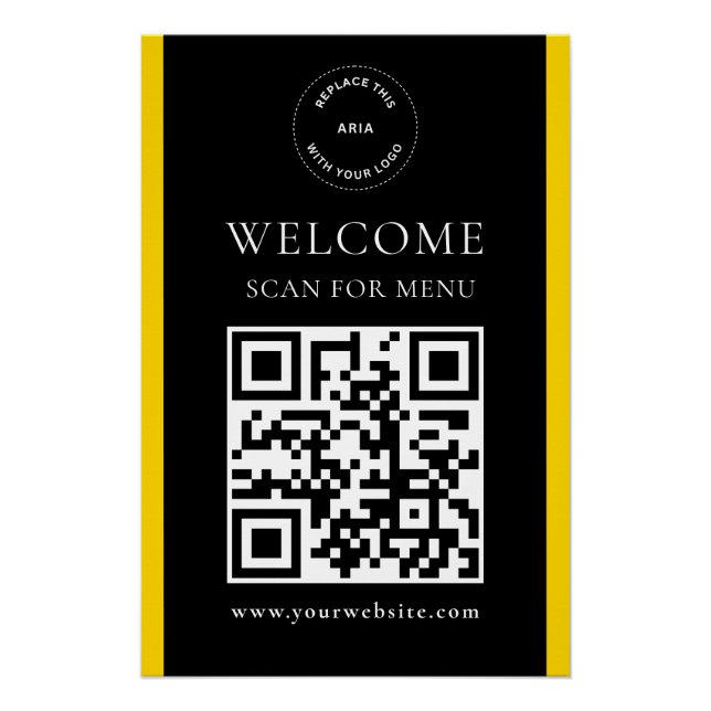 Poster Code QR personnalisé avec logo Moderne Brillance (Devant)