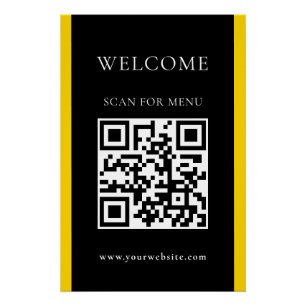 Poster Code QR personnalisé Texte moderne Entreprise Piét