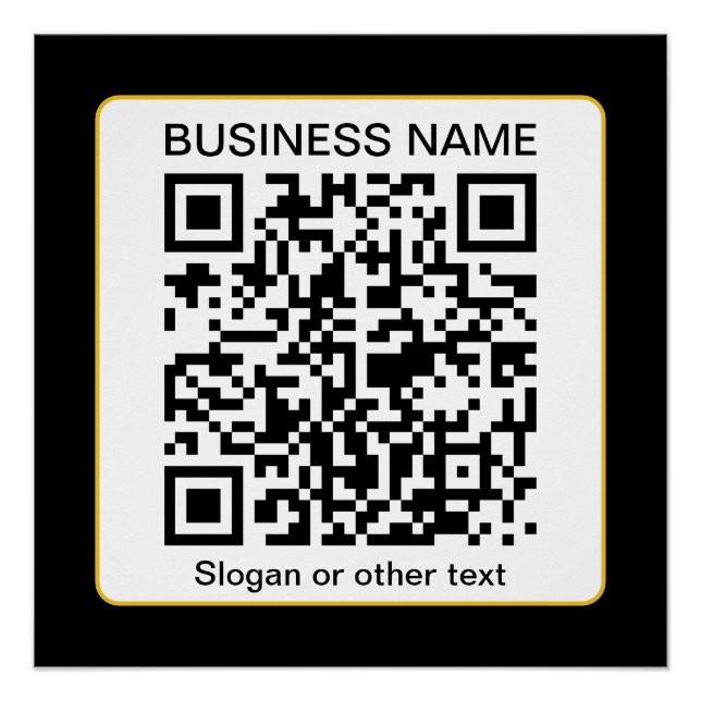 Poster Code QR scannable modifiable + Nom de votre entrep (Devant)