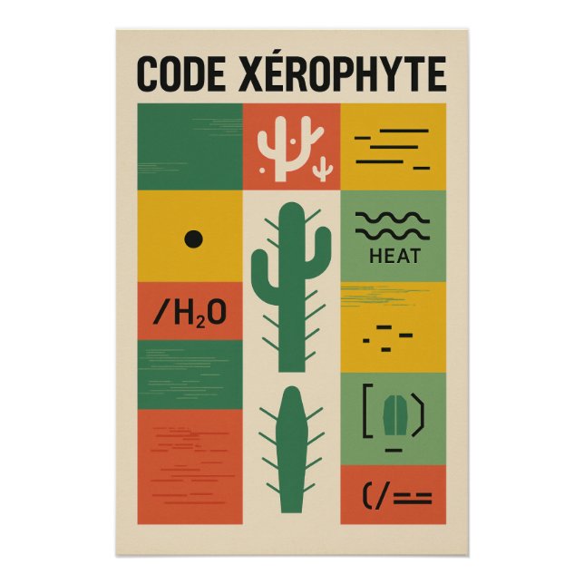 Poster CODE XÉROPHYTE – L’alphabet Cactus (Devant)