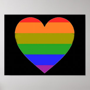 Poster Coeur arc-en-ciel