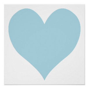 Poster Coeur bleu clair mignon