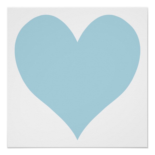 Poster Coeur bleu clair mignon (Devant)