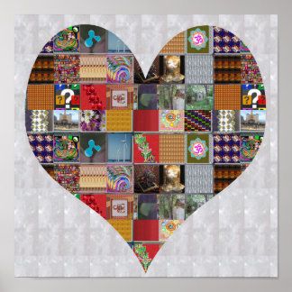 Poster COEUR Collage artistique Bénédiction FAIBLEprix NV