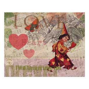 Poster Cœur d'amour Chérubin de la Saint-Valentin