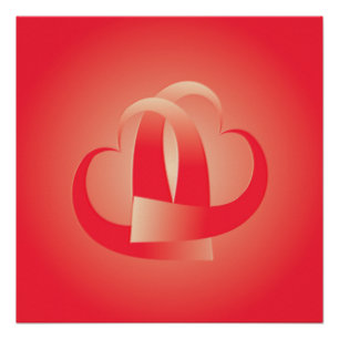 Poster coeur de corail embrassant