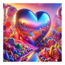 Poster Coeur de Pinball Candyland