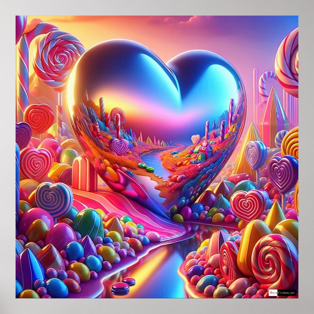 Poster Coeur de Pinball Candyland (Devant)