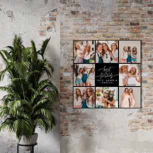 Poster Coeur de script mignon moderne multi photo meilleu