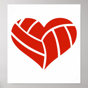 Poster Coeur de volleyball