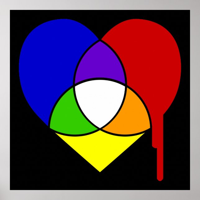 Poster coeur du graphique en couleurs (Devant)