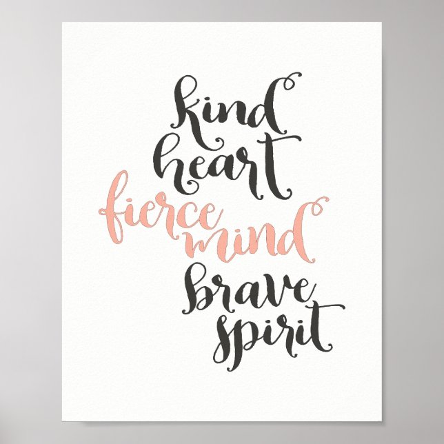 Poster Cœur gentil, esprit féroce, esprit courageux (Devant)