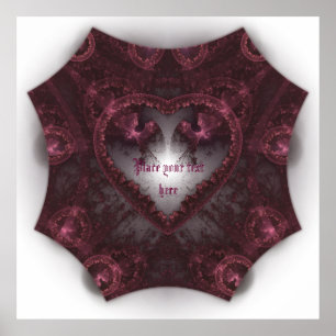 Poster Coeur gothique pourpre 001