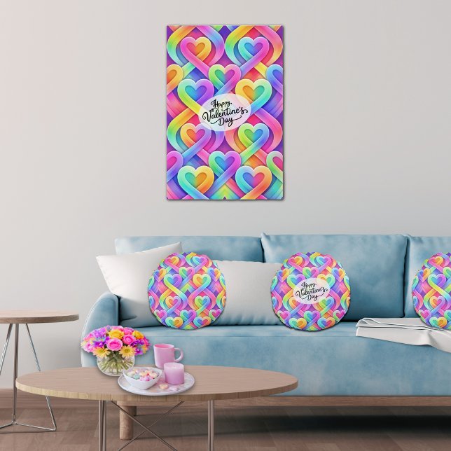 Poster Cœurs modernes colorés motif Saint-Valentin (Créateur téléchargé)