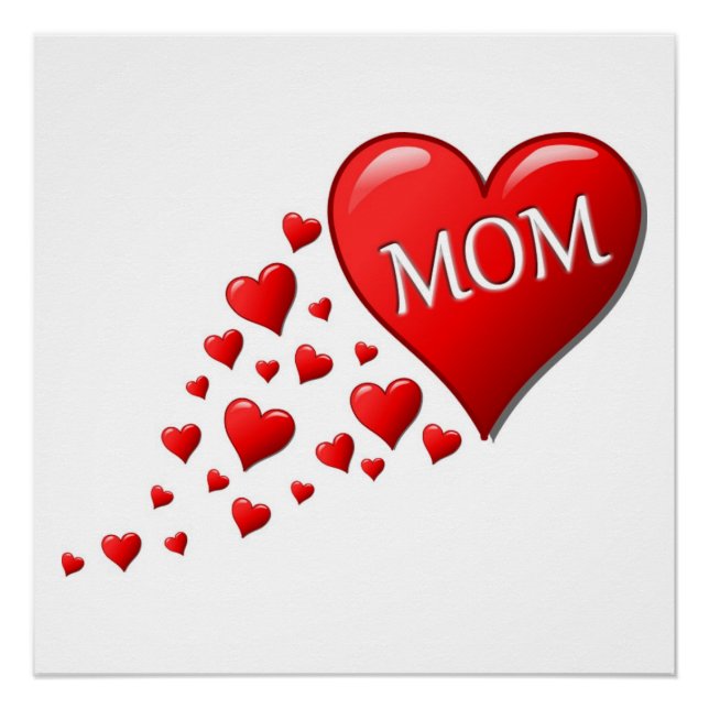 POSTER COEURS ROUGES POUR MOM (Devant)