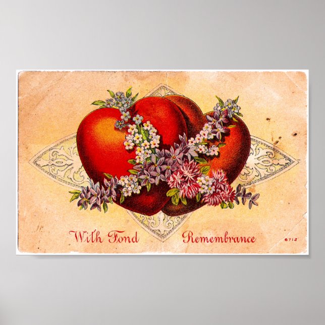 Poster Coeurs vintages de Valentine (Devant)