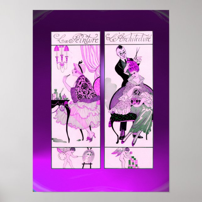 POSTER COIFFEUR ,SALON DE BEAUTÉ DE MODE ARTISTE DE MAQUI (Devant)
