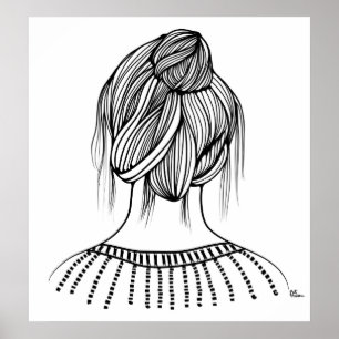 Poster Coiffeuse fille mignonne